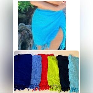 6pcs Vibrant Colors Women's Swim Sarong Skirt.
